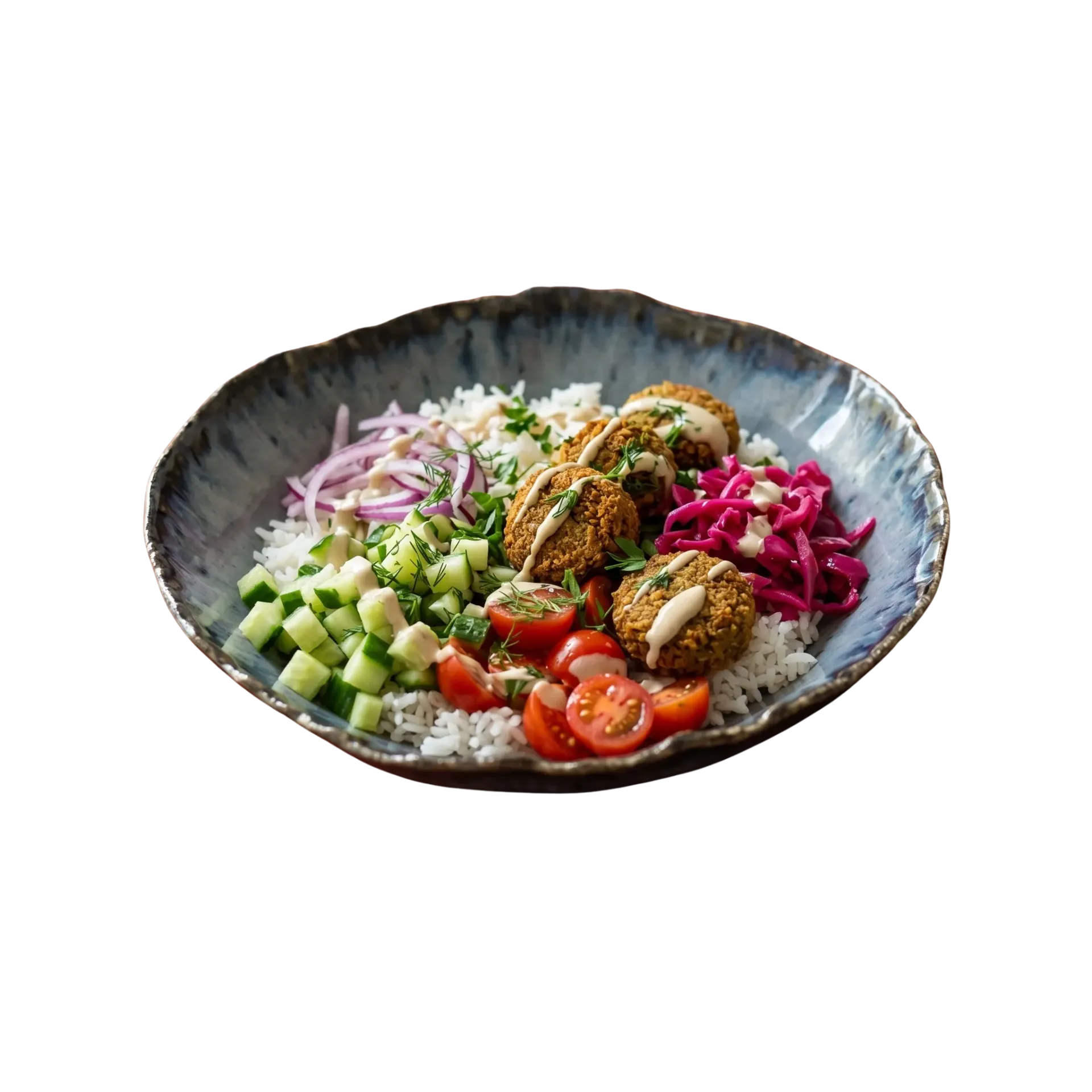 Green Falafel Bowl (Riz Blanc)